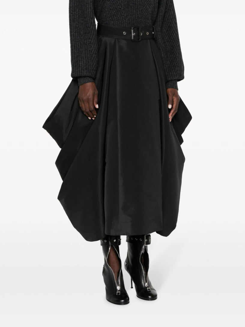 Belted draped skirt