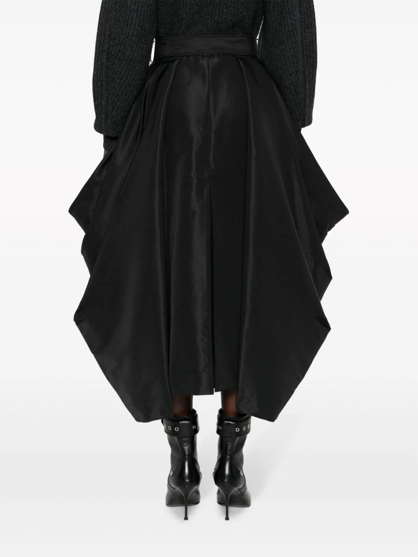 Belted draped skirt
