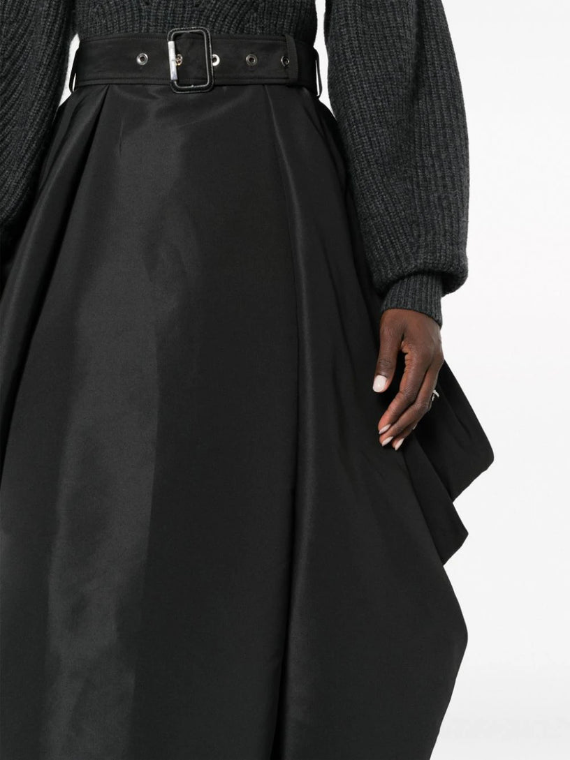 Belted draped skirt