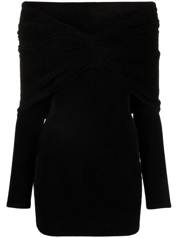 alexandre vauthier ruched velvet mini dress Velvet Mini Dress ALEXANDRE VAUTHIER Nero