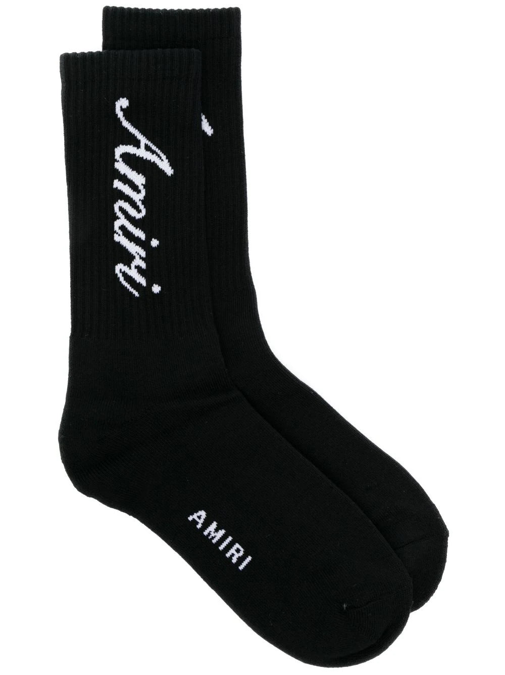 Intarsia-knitted logo socks
