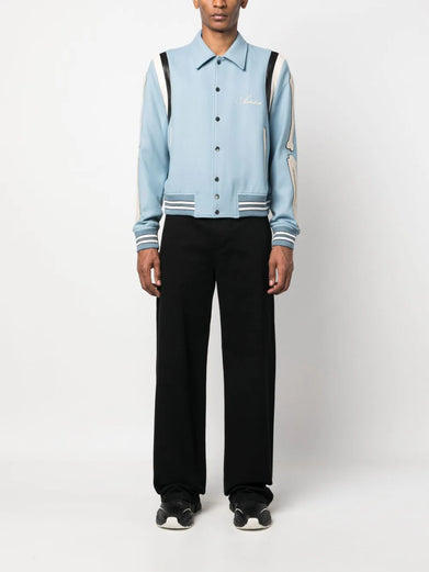 Logo-print bone-patch jacket