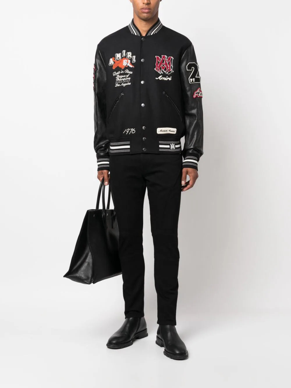 Logo-patch varsity jacket