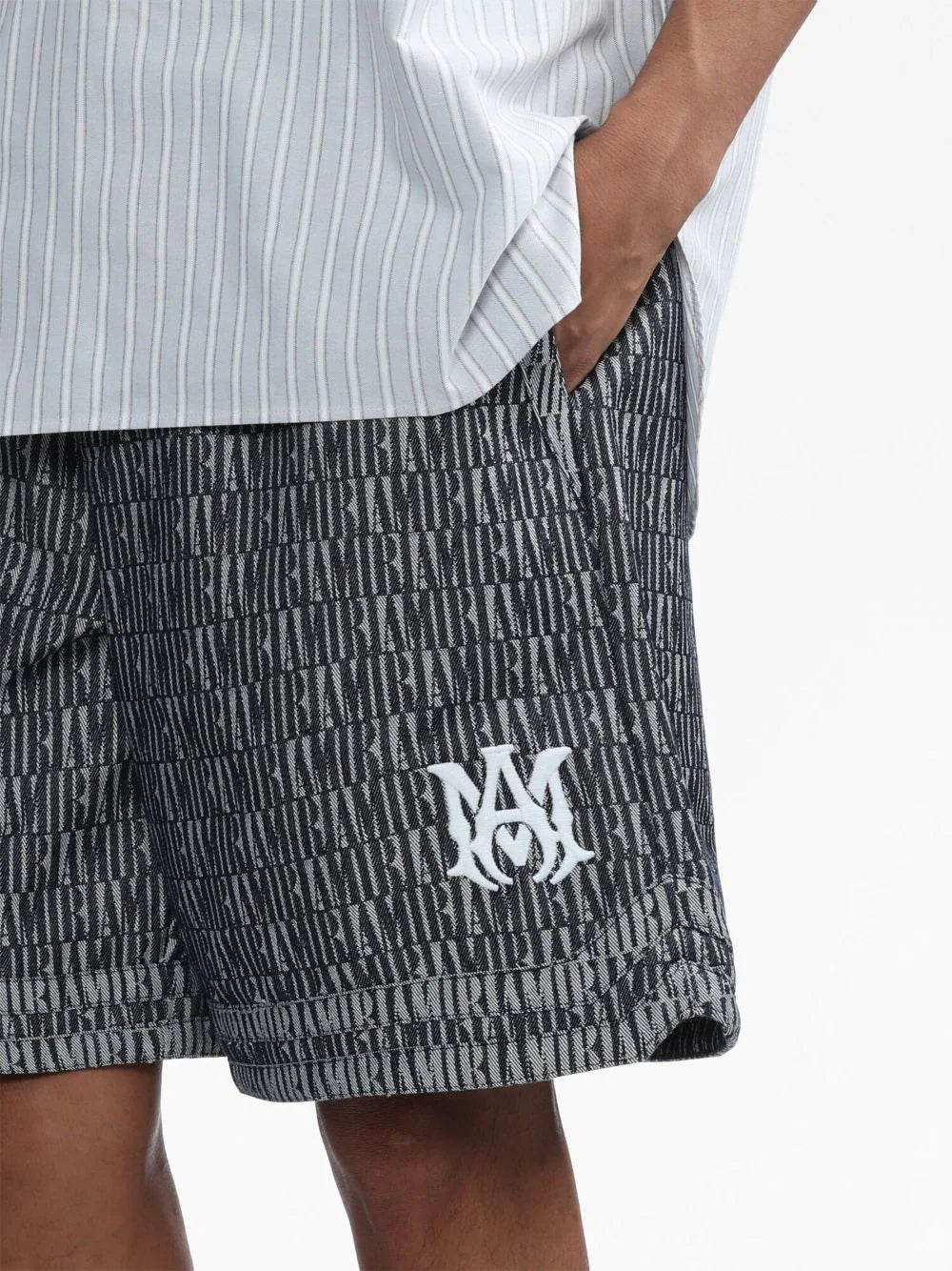 Logo-patch cotton shorts