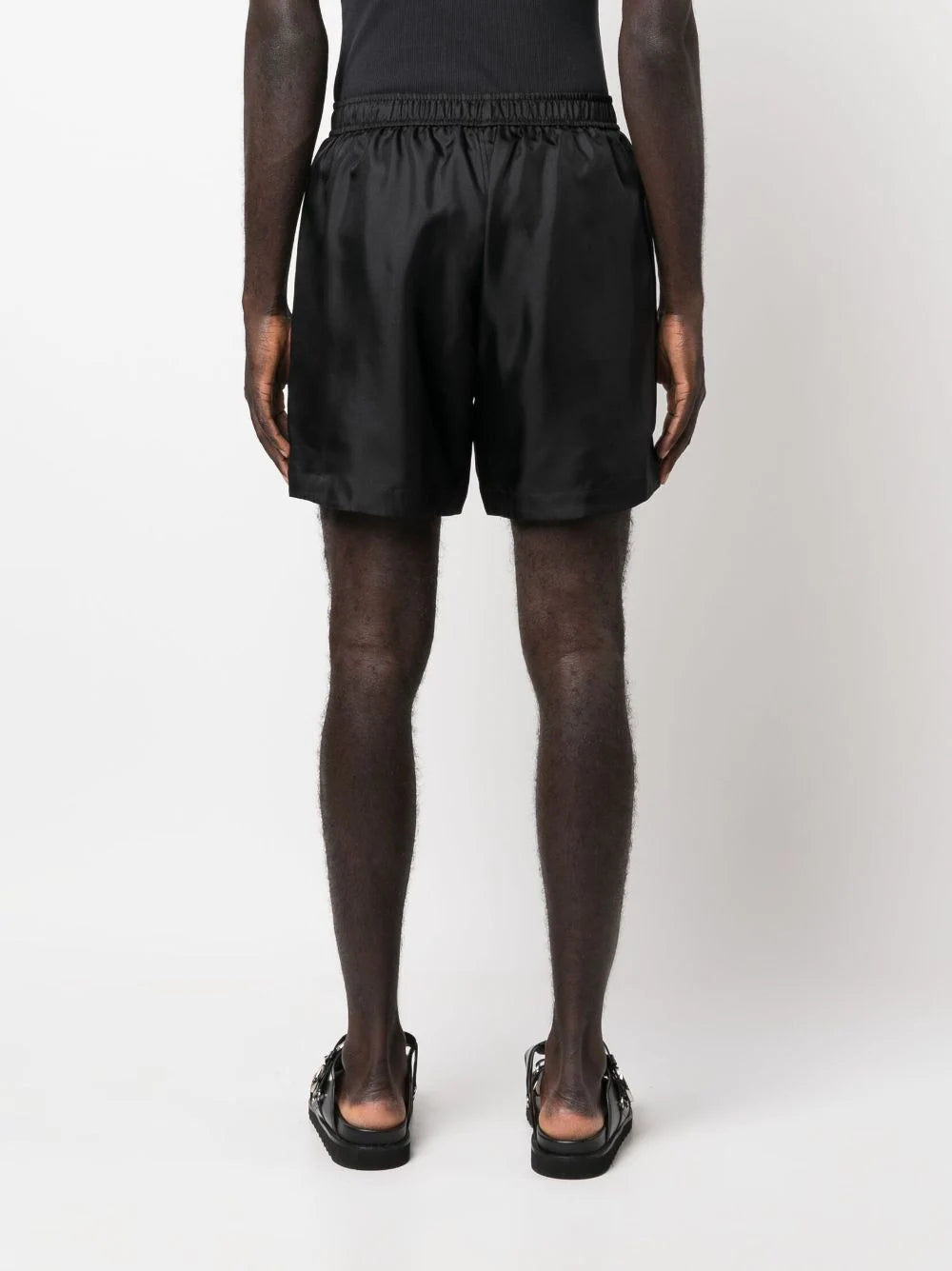 Logo-print silk shorts