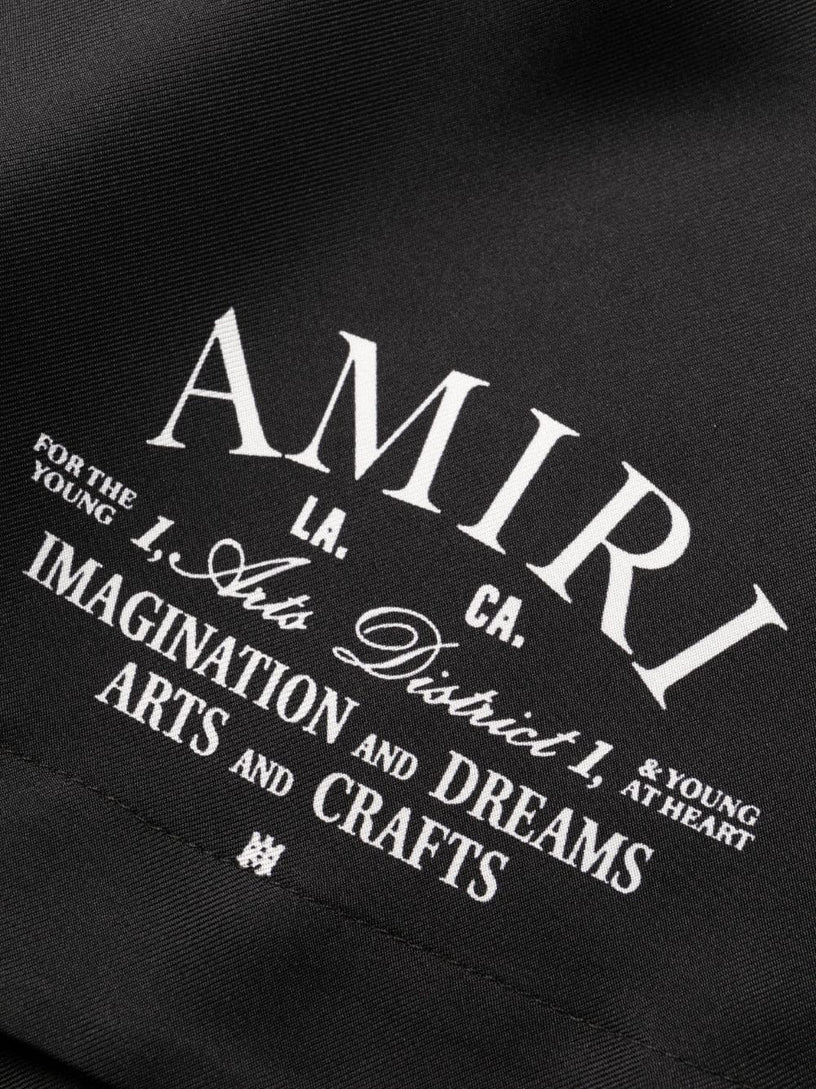 Logo-print silk shorts