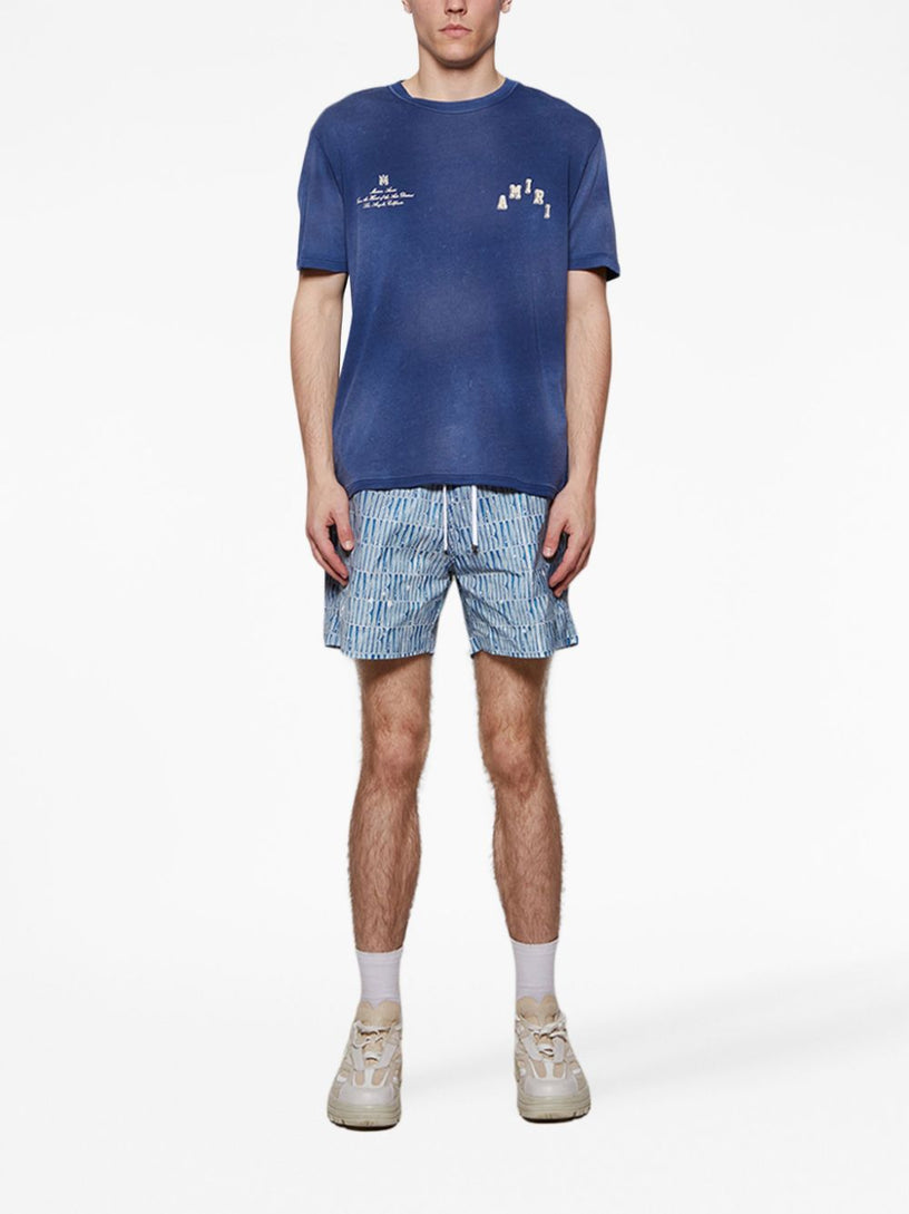 Logo-print gradient-effect swim shorts