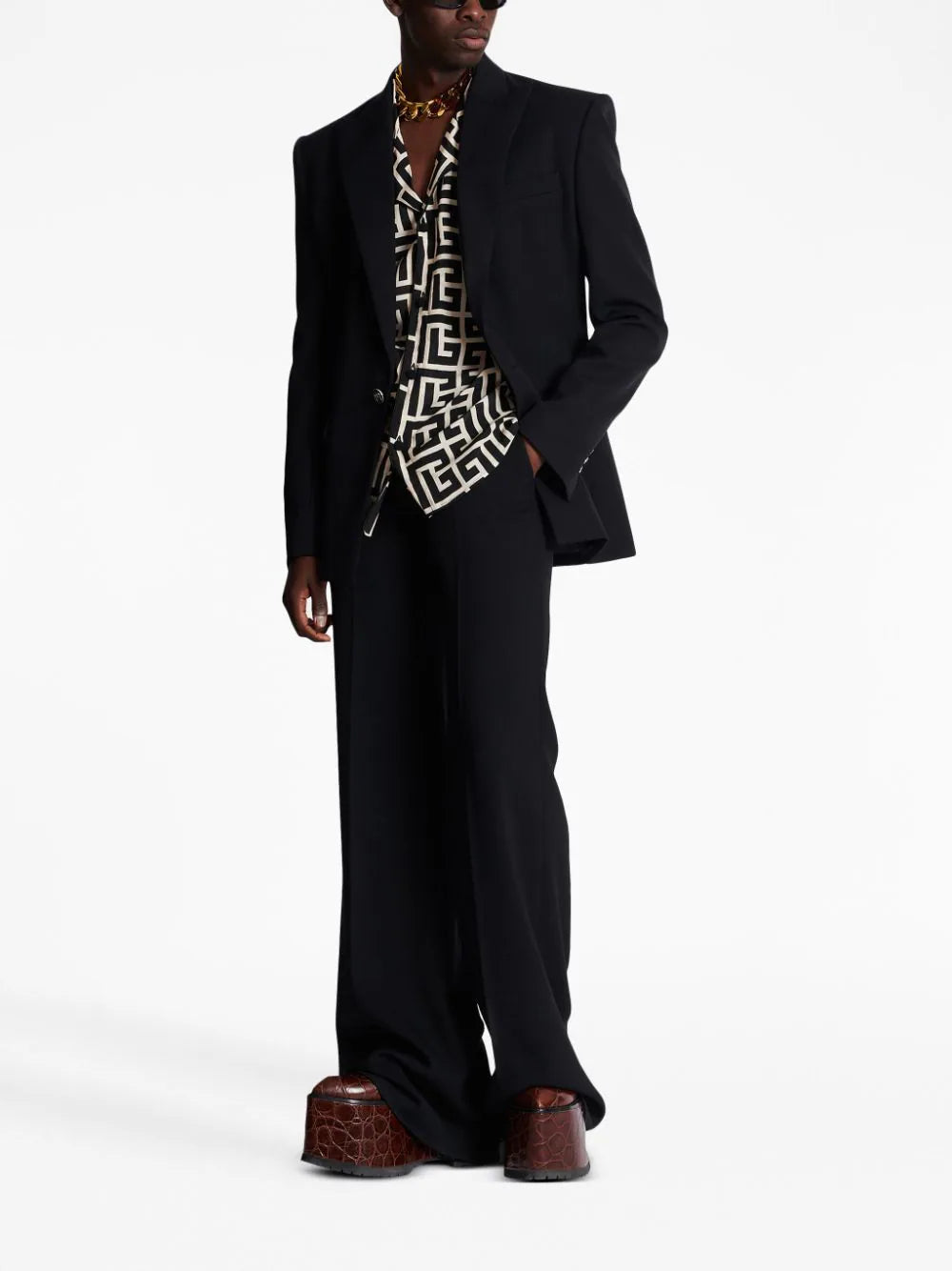 Monogram-printed shirt