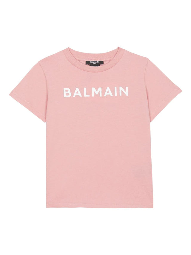 T-shirt with flocked Balmain logo