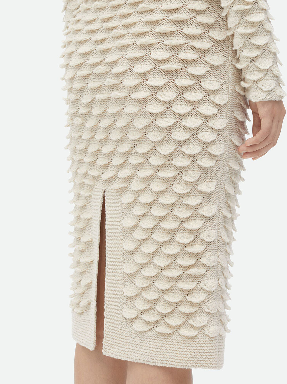 Fish Scale Wool Midi Skirt