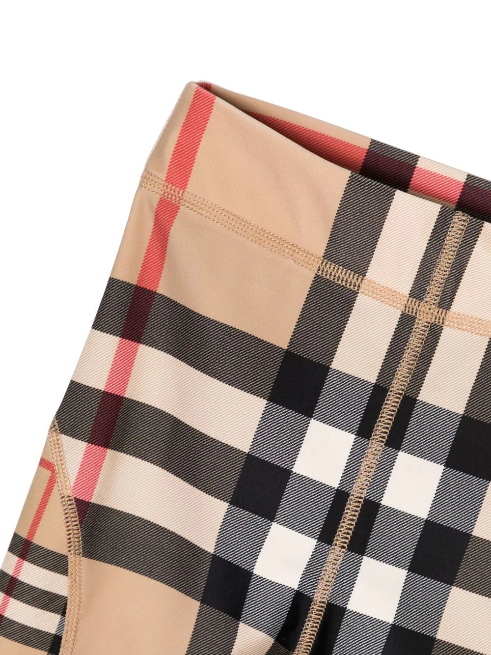 Contrast Check Stretch Jersey Leggings