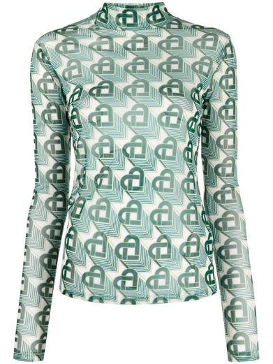 Heart Monogram Mesh Top