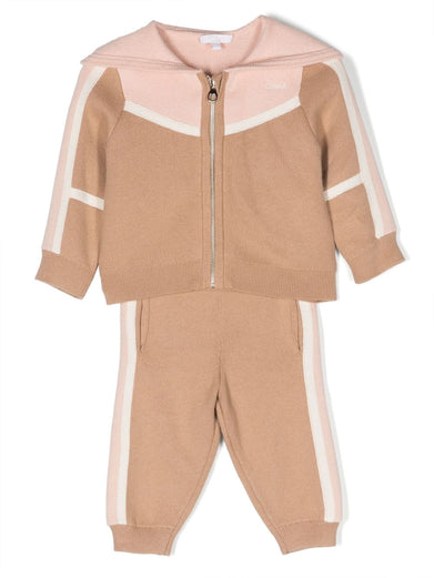 Logo-embroidered knitted set of two tracksuit