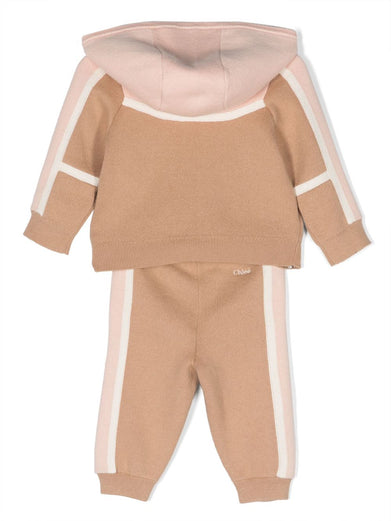 Logo-embroidered knitted set of two tracksuit