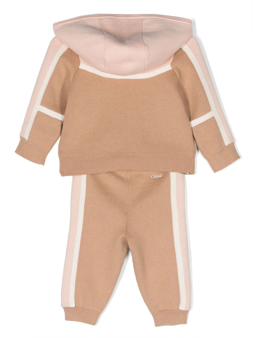 Logo-embroidered knitted set of two tracksuit