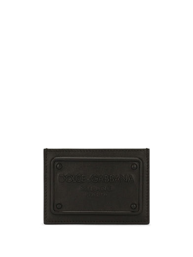 Card holder with raised logo