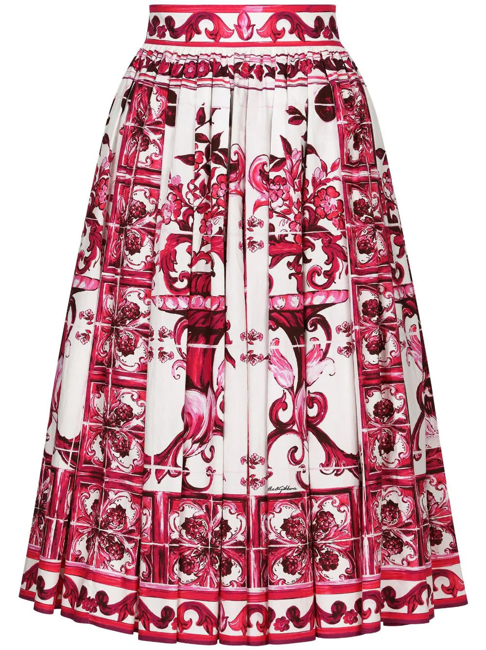 Midi skirt with Majolica print
