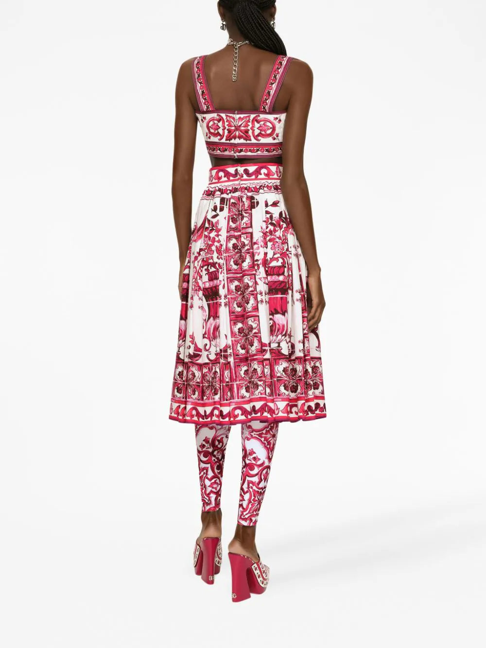 Midi skirt with Majolica print