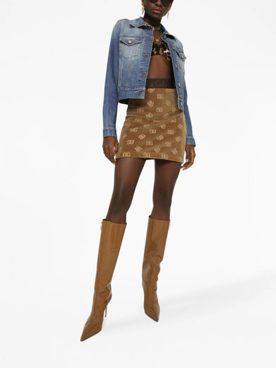 Miniskirt with all-over DG logo