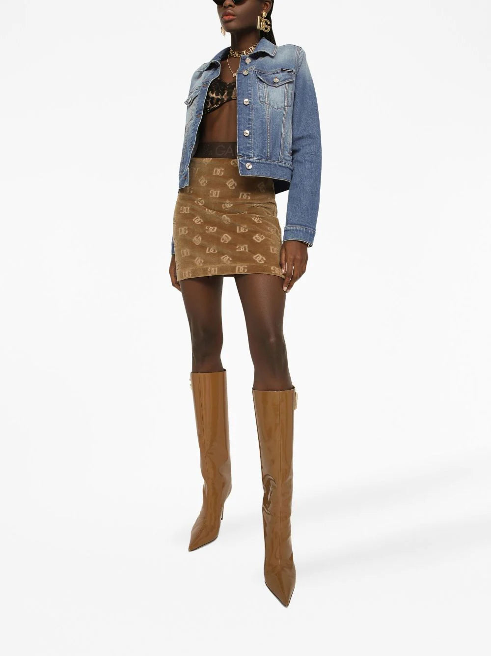 Miniskirt with all-over DG logo