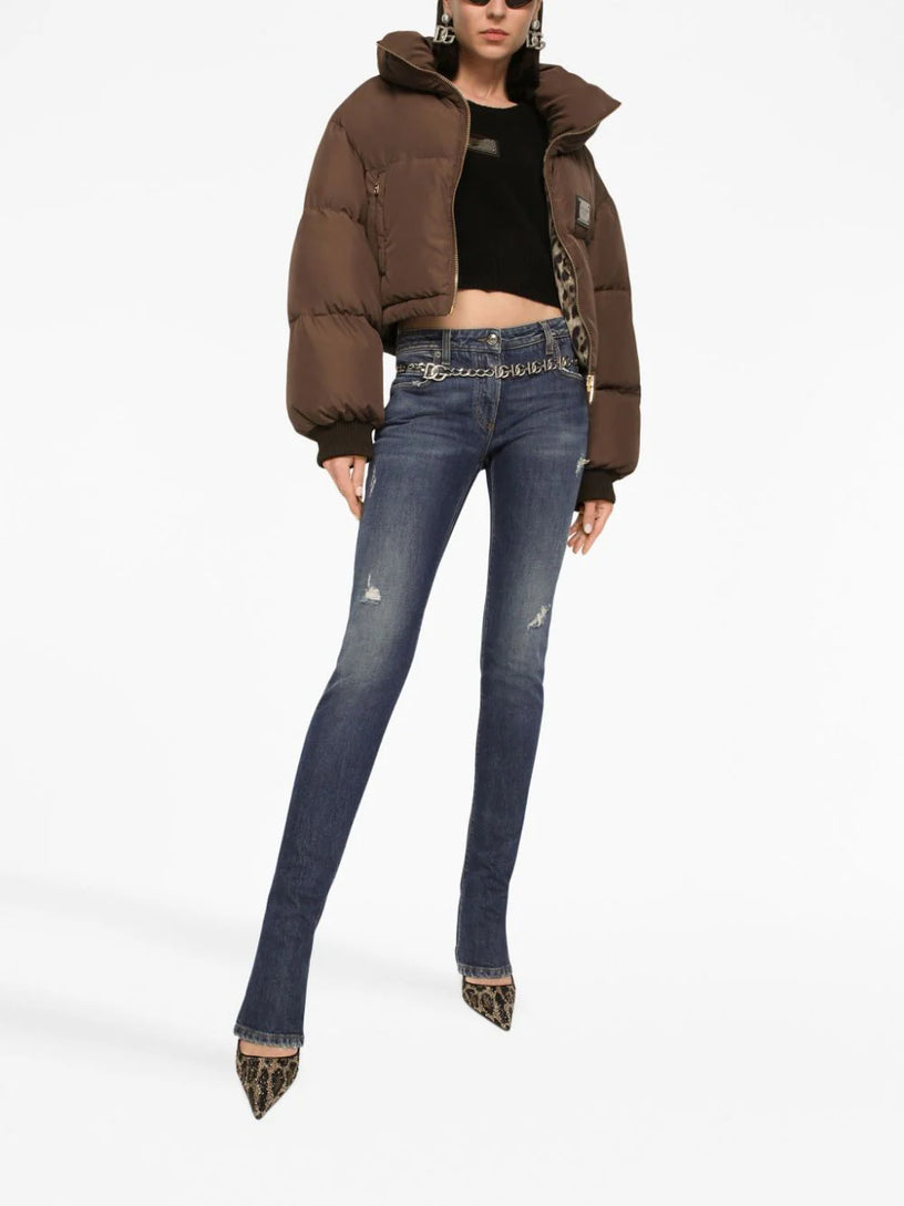 Logo-plaque puffer jacket