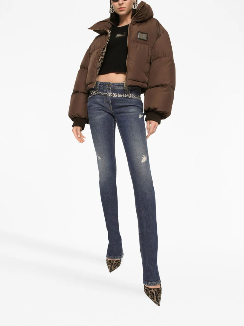 Logo-plaque puffer jacket