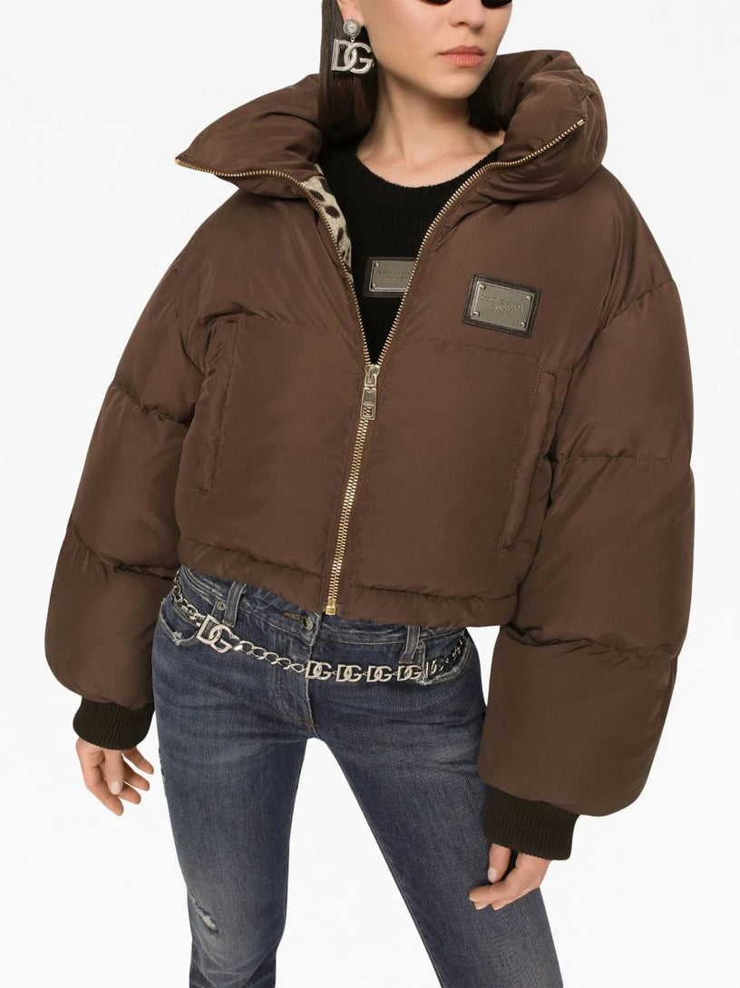 Logo-plaque puffer jacket