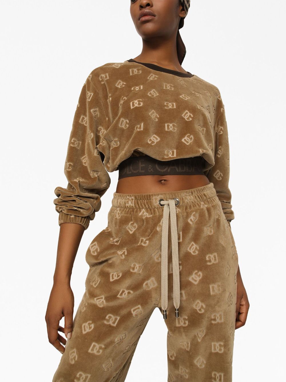 Monogram-jacquard Cropped Sweatshirt