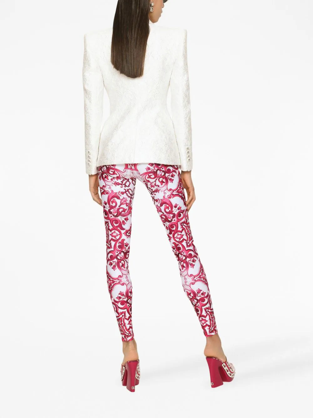 Majolica-print jersey leggings