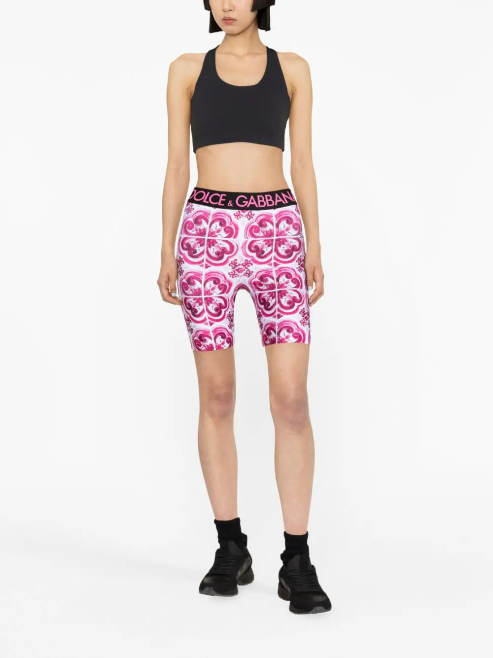 Majolica-print jersey shorts