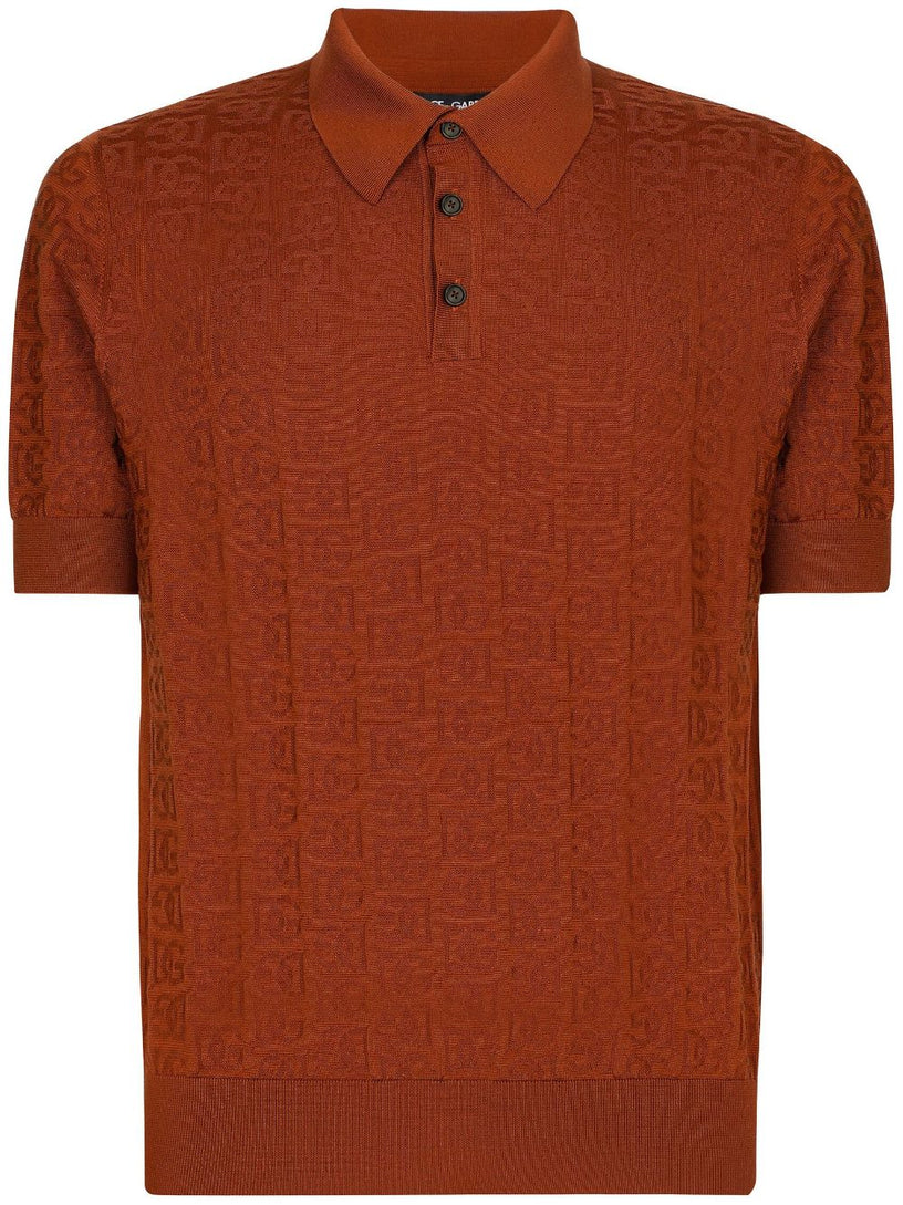 Jacquard-logo polo shirt