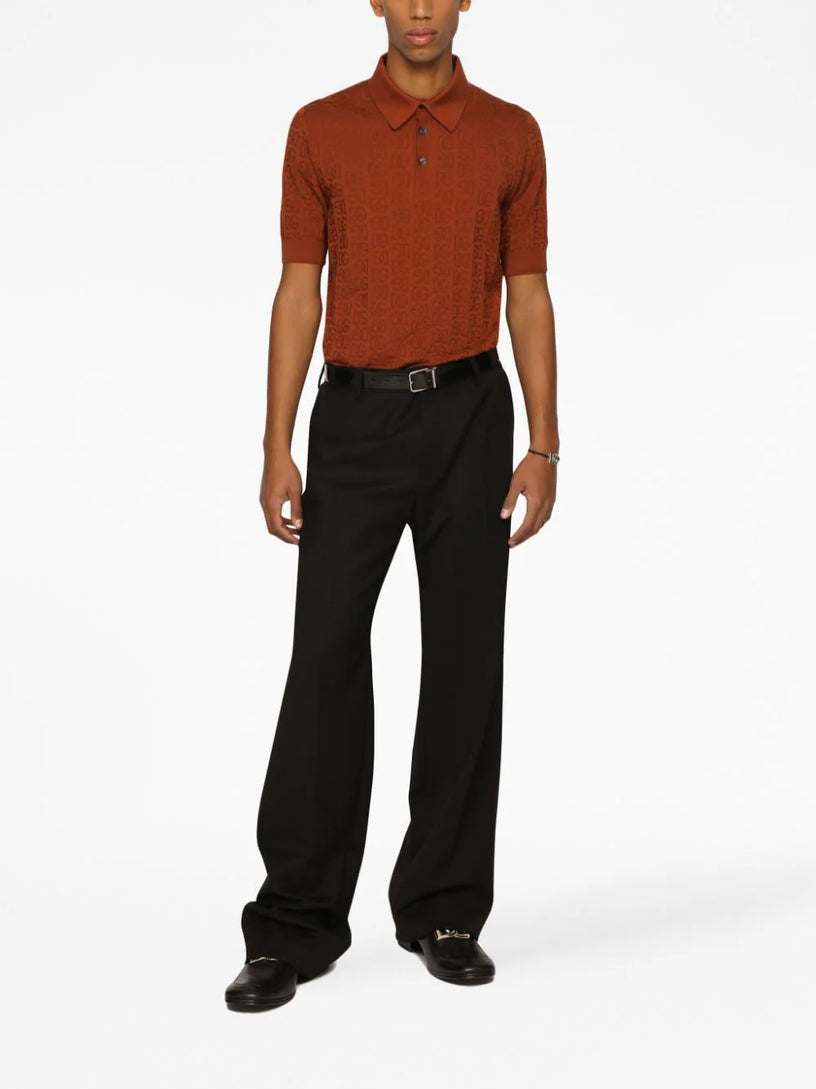 Jacquard-logo polo shirt