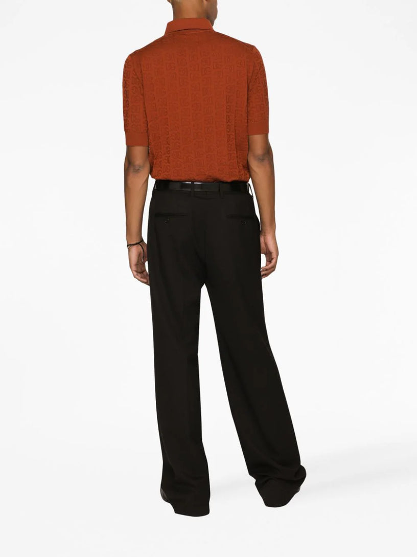 Jacquard-logo polo shirt