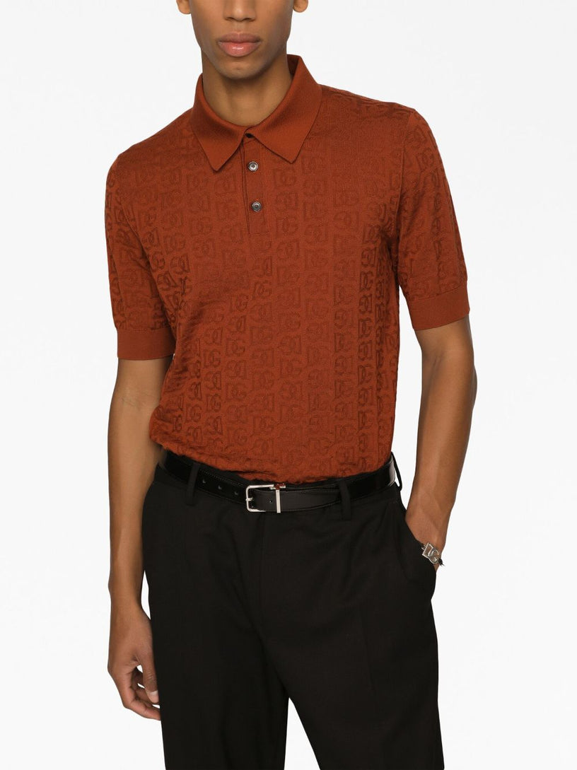 Jacquard-logo polo shirt