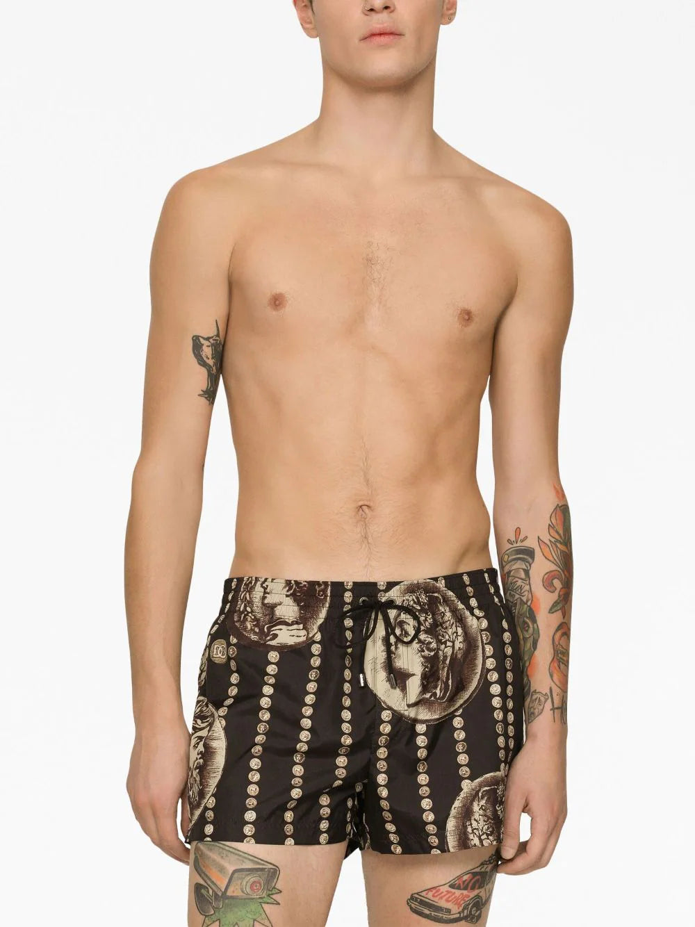 Logo coin swim shorts