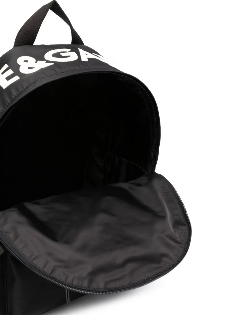 Logo-embroidered zip-up backpack
