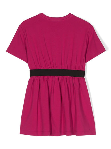 Interlock dress with branded elastic