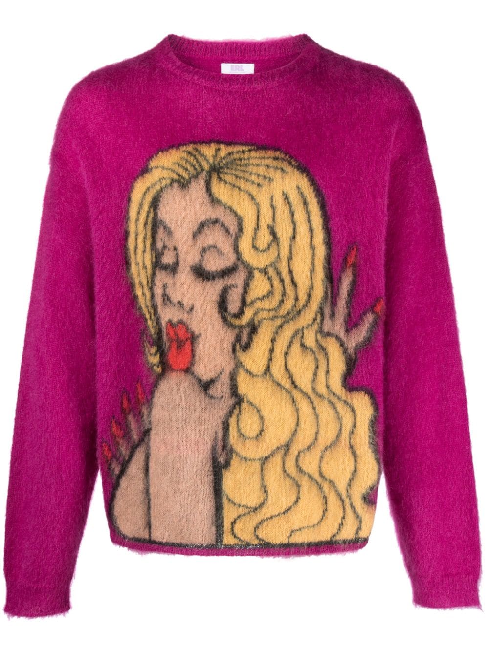 MOHAIR PULLOVER WITH PRINT