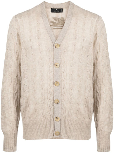 Cable-knit cashmere cardigan