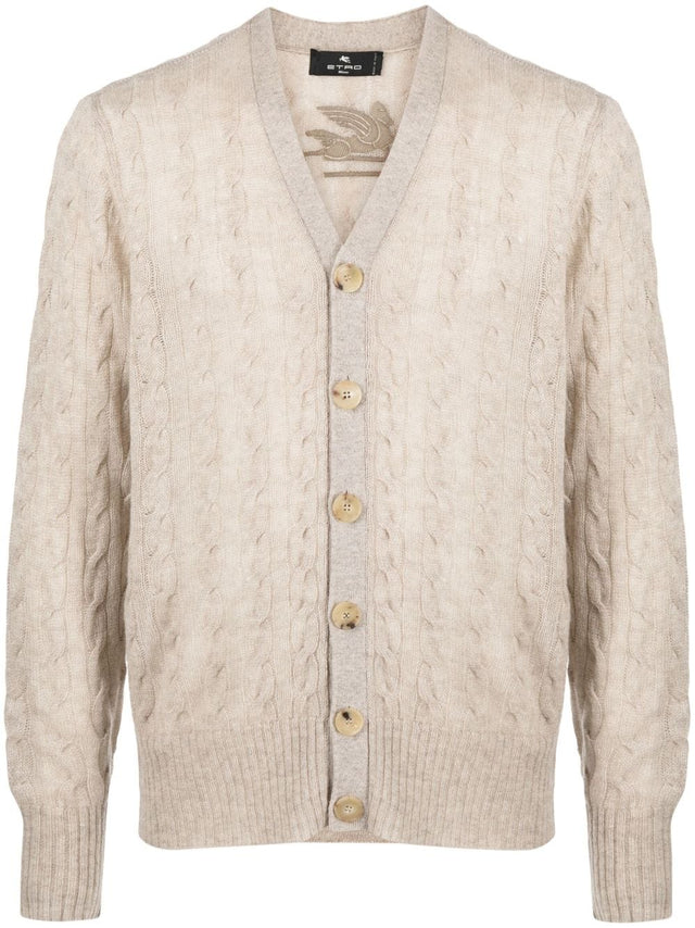 Cable-knit cashmere cardigan