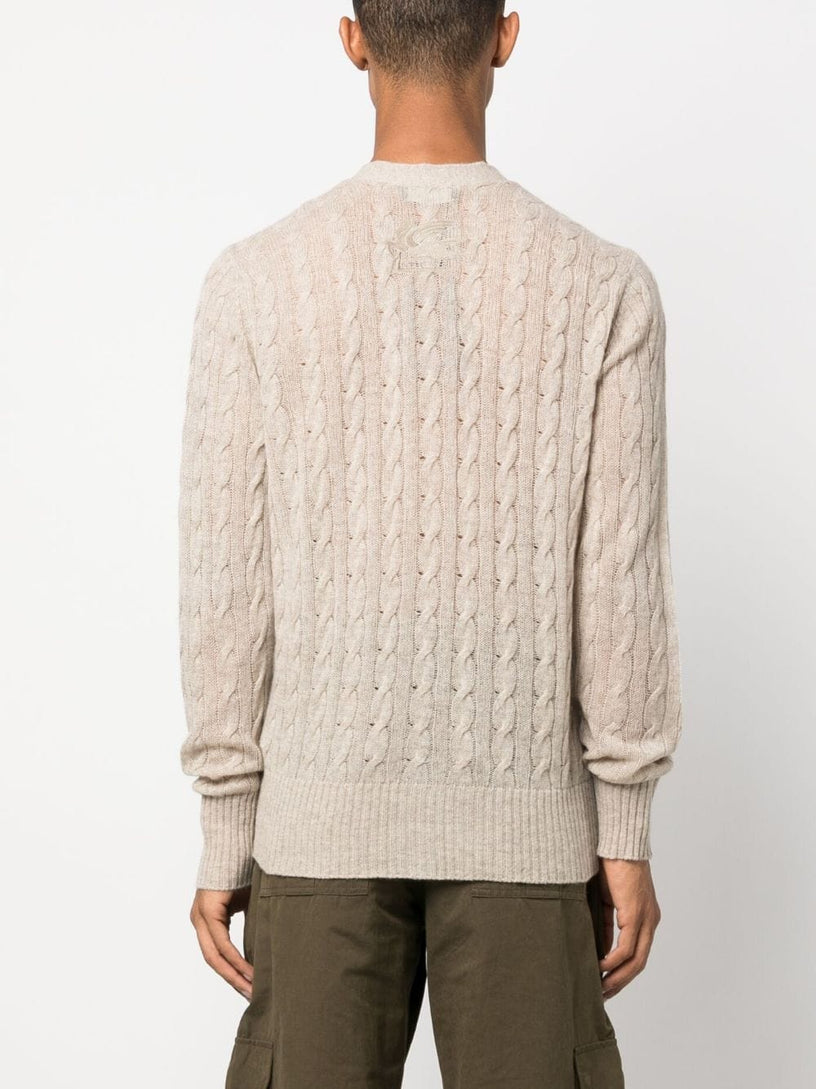 Cable-knit cashmere cardigan