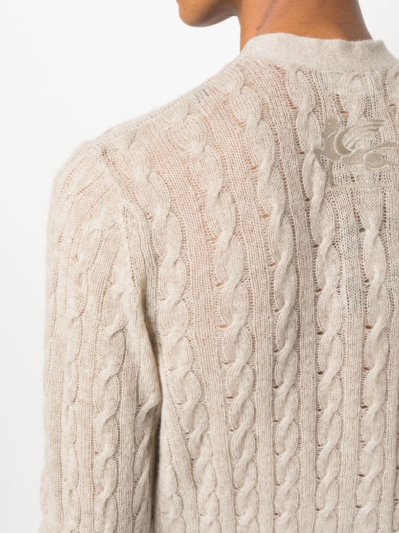 Cable-knit cashmere cardigan