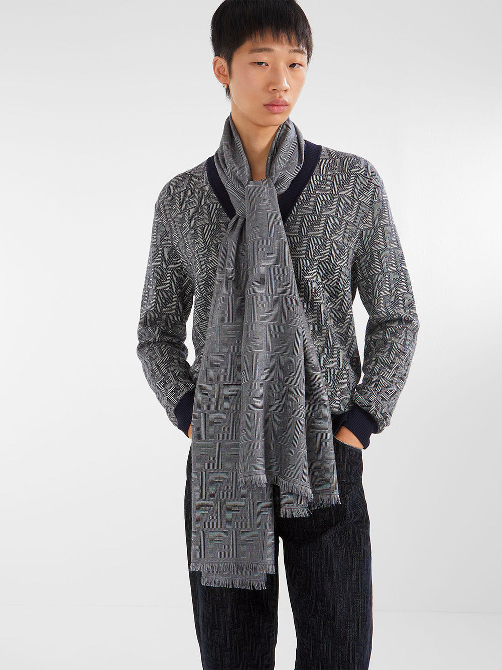 Fendi Shadow Cardigan FENDI Blu | Grifo210