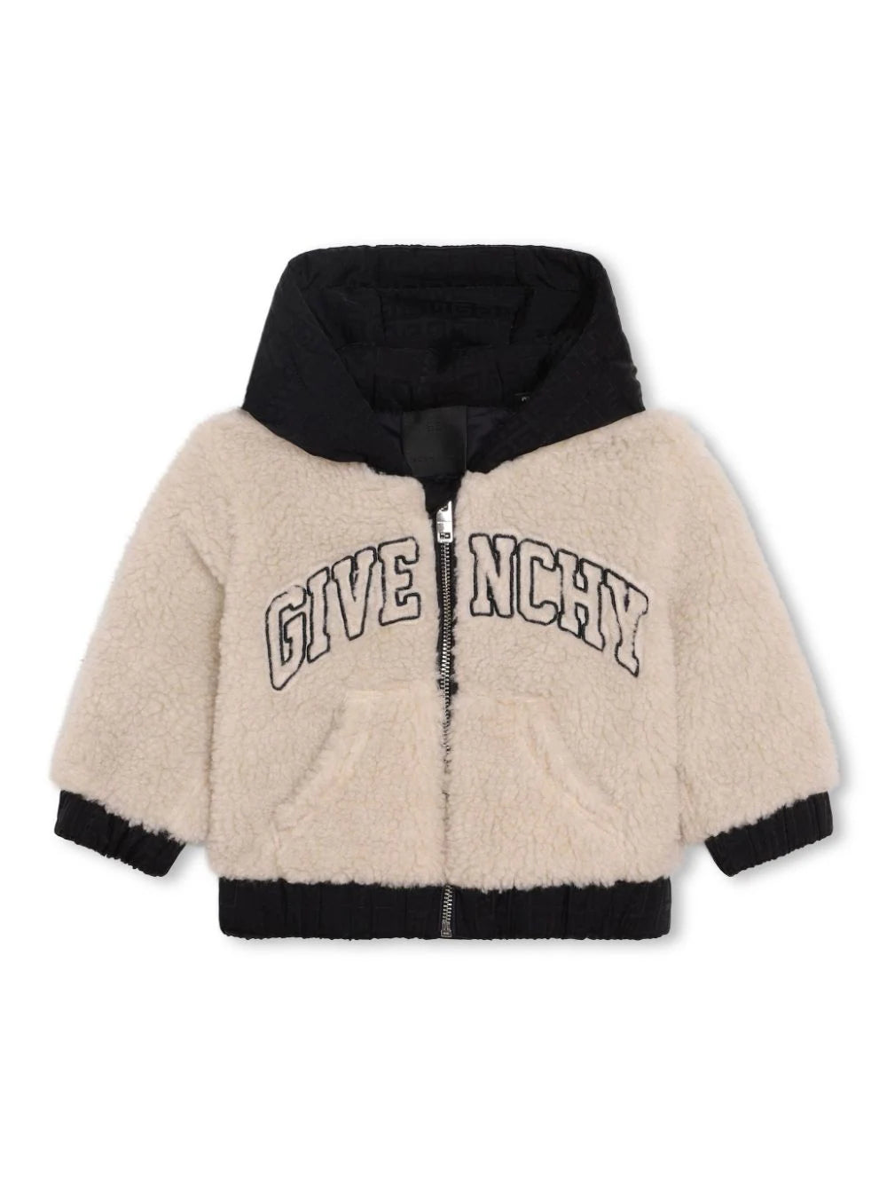 Logo-embroidered zip-up fleece jacket