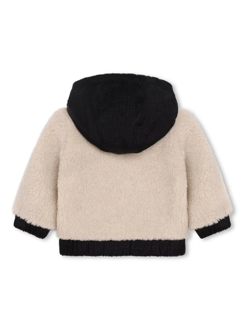 Logo-embroidered zip-up fleece jacket