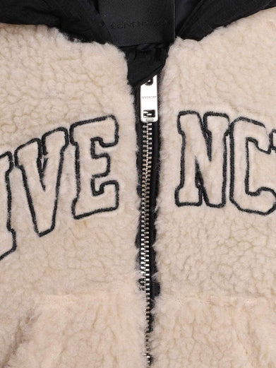 Logo-embroidered zip-up fleece jacket