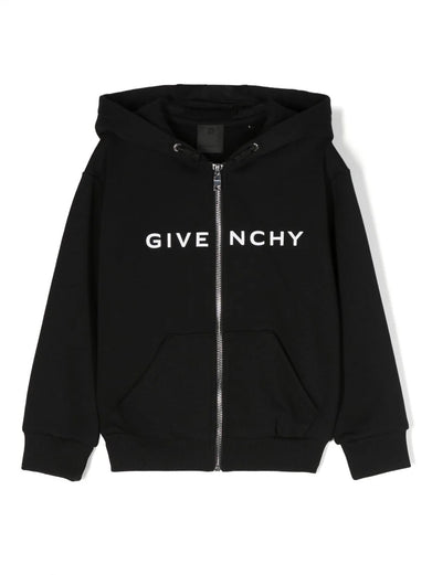 Logo-print zipped hoodie