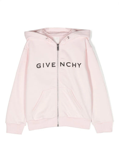 Logo-print zipped hoodie