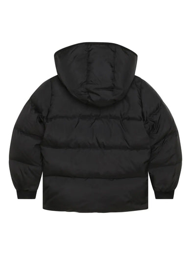 logo-patch hooded padded jacket