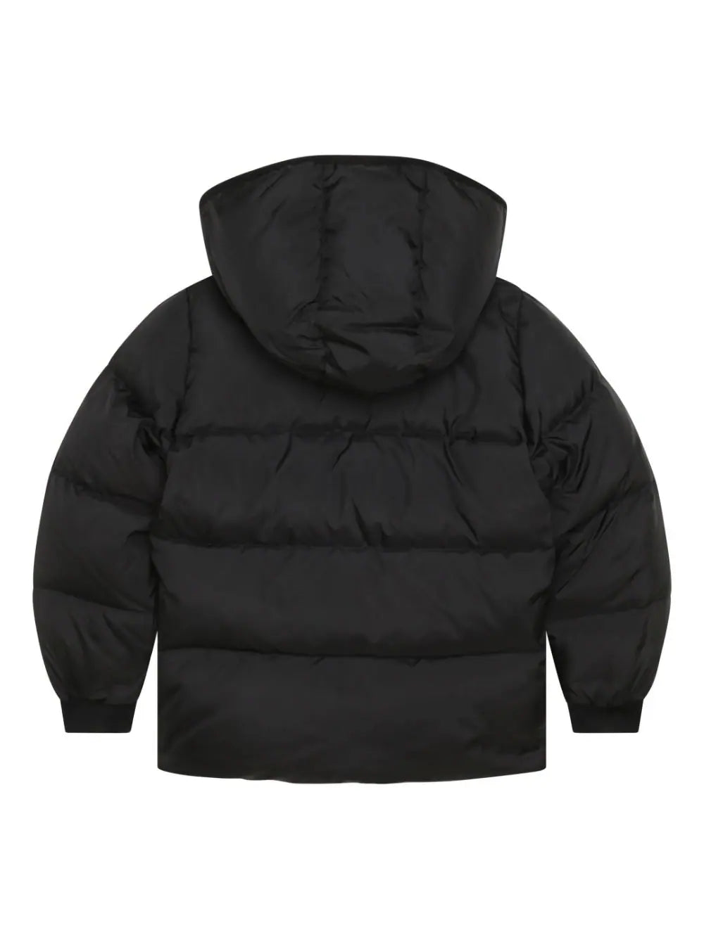 logo-patch hooded padded jacket